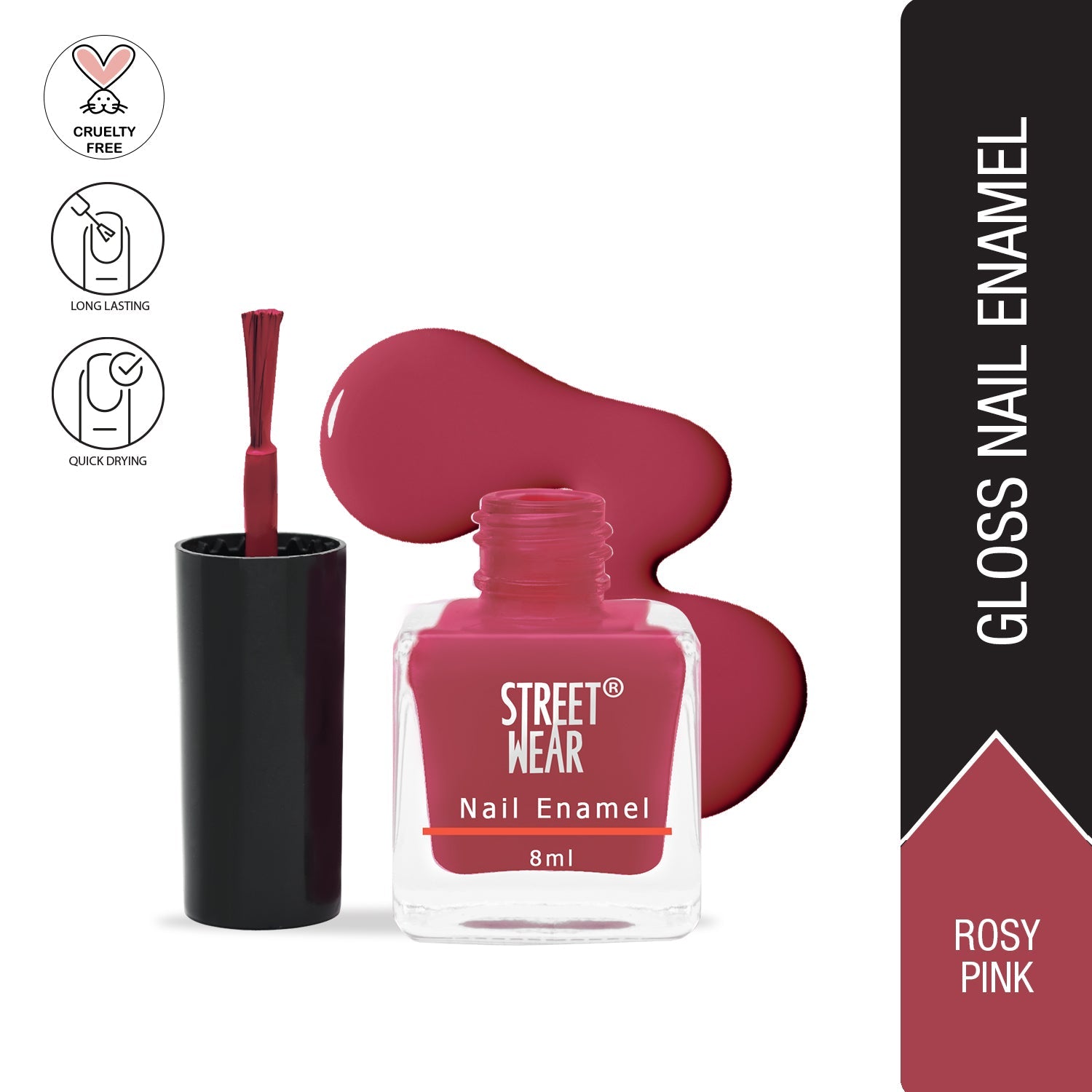 STREET STYLE Long Wear Nail Enamel 12 ML Each Pack French Rose & Bright  White French Rose & Bright White - Price in India, Buy STREET STYLE Long Wear  Nail Enamel 12